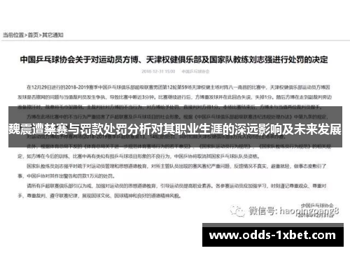魏震遭禁赛与罚款处罚分析对其职业生涯的深远影响及未来发展